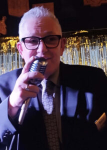 Brian The Calgary Crooner live performance vintage style singer Rat Pack inspired vocalist on stage